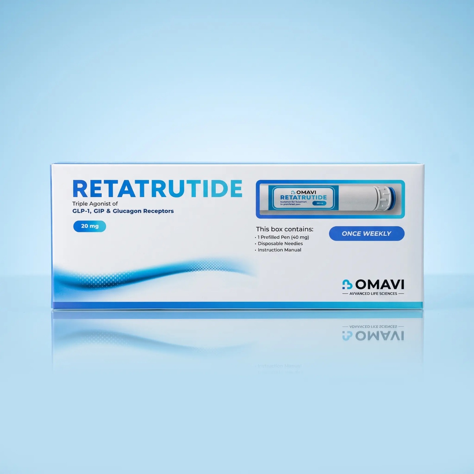 Retatrutide 20mg lab-tested & lab-verified research pre-filled peptide pen UK — UK delivery included